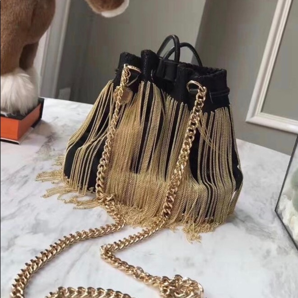 Stella McCartney Chain Fringe Bucket Bag